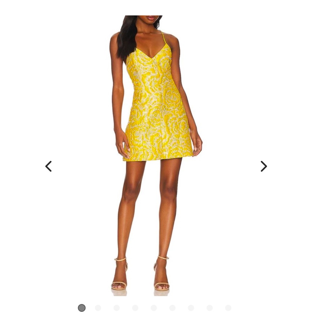 Alice and Olivia Tayla Structured Yellow Mini Dress Size 4